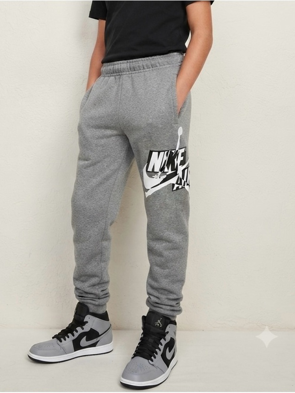 Nike Kids' Grey Logo Jogger Pants